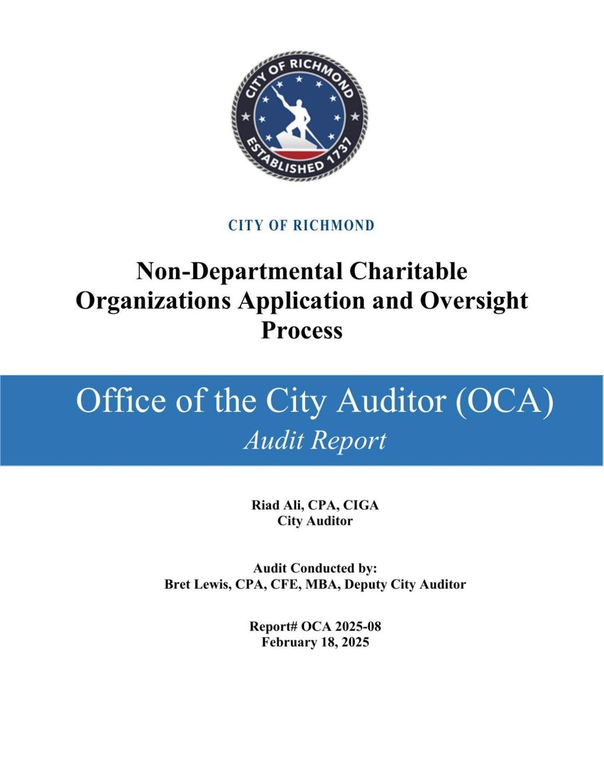 Non-departmental grants audit